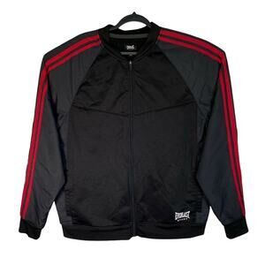EVERLAST Sport Athletic Track Jacket Mens Size XL Black Retro 90s Streetwear